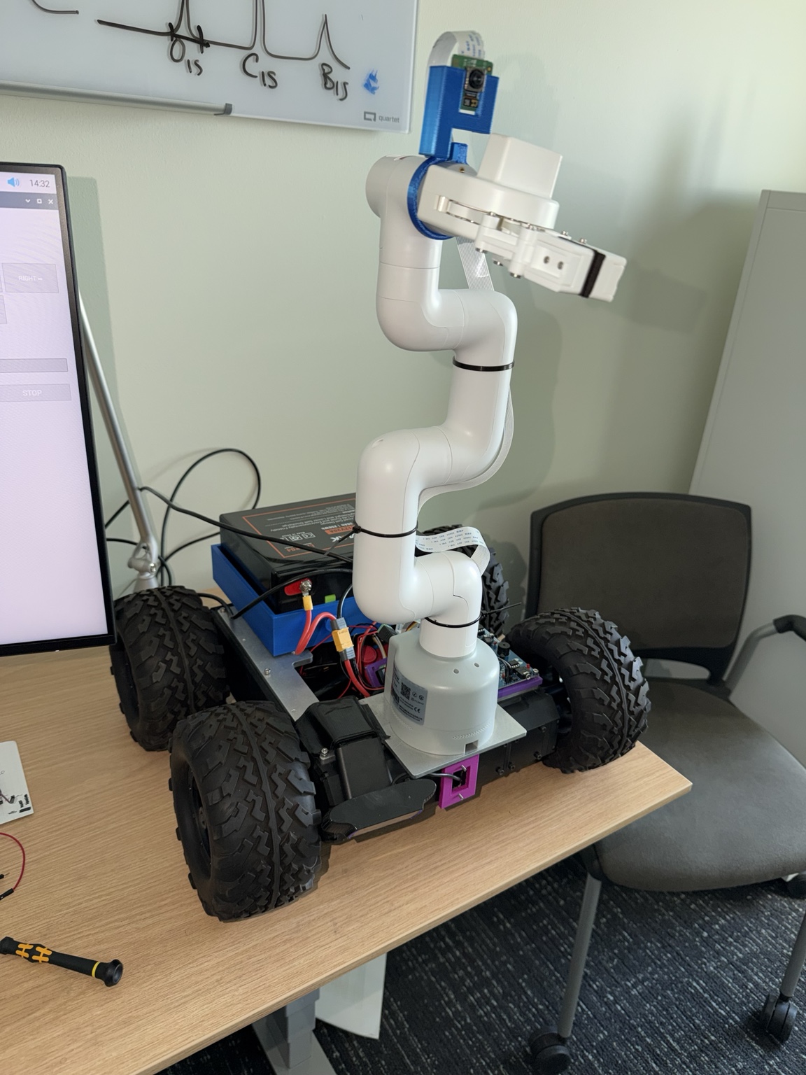 Mobile robotic retrieval system with mounted robot arm