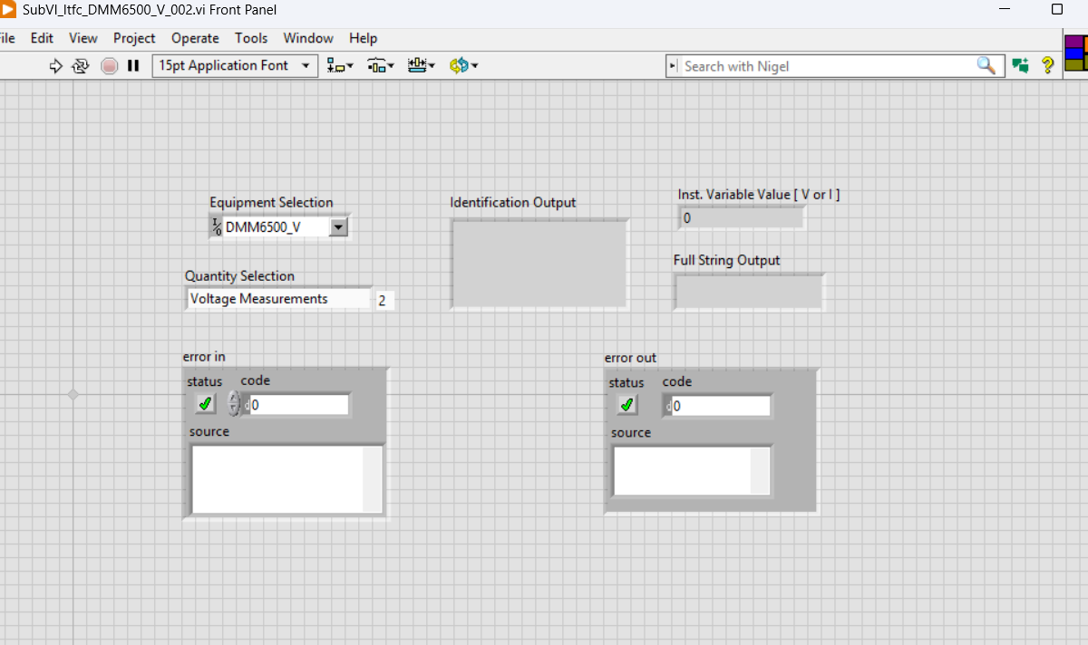 LabVIEW DMM subVI
